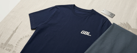 Relaxed Archive Peach Tee | Navy